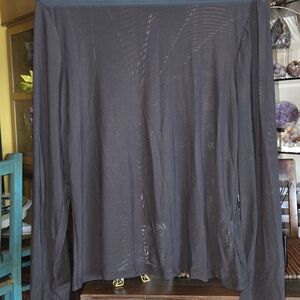 Black Sheer Long Sleeve Top